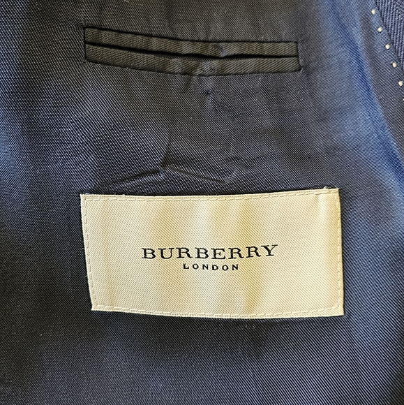 Burberry London Dark Blue Men's Suit Jacket Sport Coat Sz. 52 - Picture 6 of 8